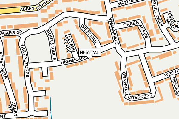 NE61 2AL map - OS OpenMap – Local (Ordnance Survey)