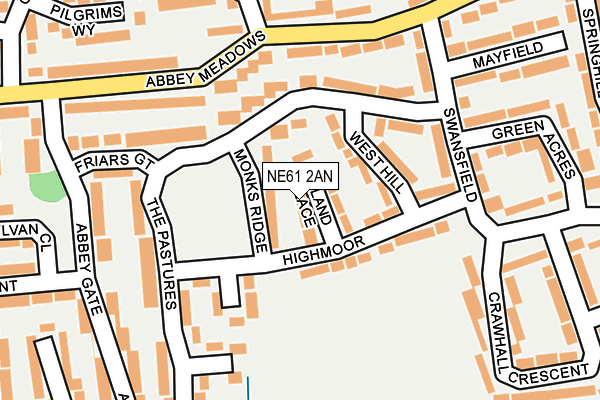 NE61 2AN map - OS OpenMap – Local (Ordnance Survey)