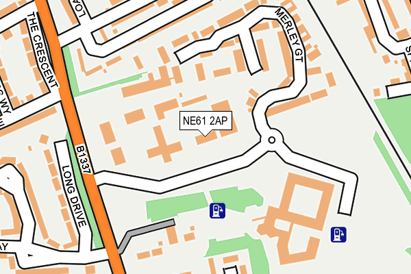 NE61 2AP map - OS OpenMap – Local (Ordnance Survey)