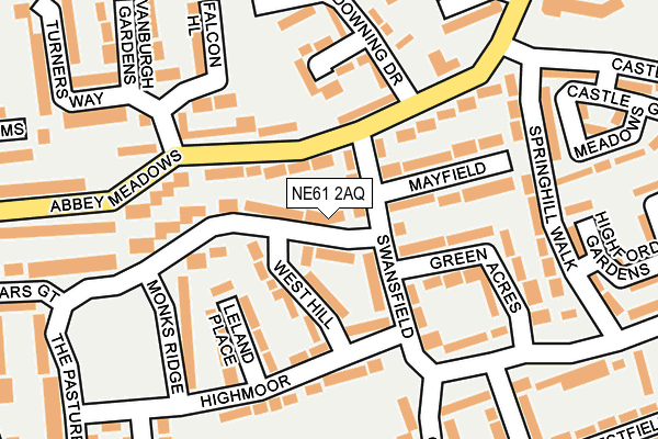 NE61 2AQ map - OS OpenMap – Local (Ordnance Survey)