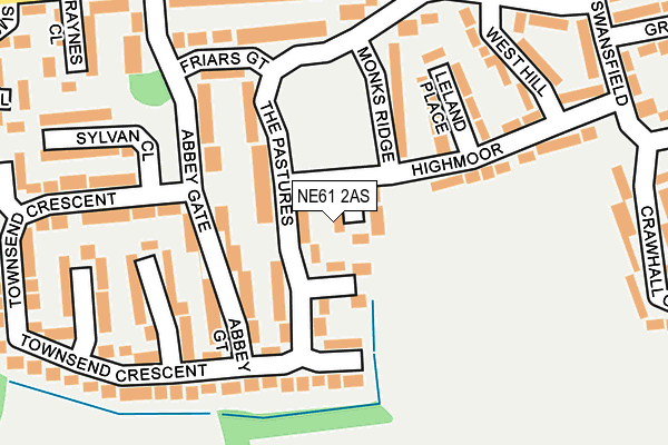 NE61 2AS map - OS OpenMap – Local (Ordnance Survey)