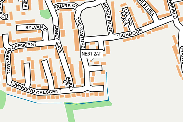 NE61 2AT map - OS OpenMap – Local (Ordnance Survey)