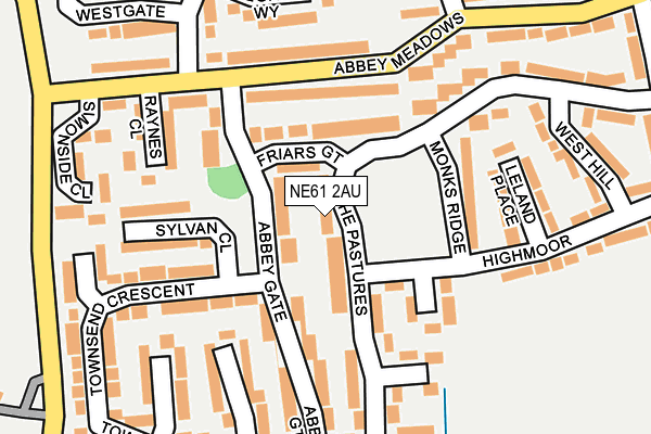 NE61 2AU map - OS OpenMap – Local (Ordnance Survey)