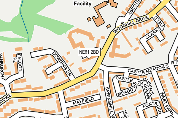 NE61 2BD map - OS OpenMap – Local (Ordnance Survey)