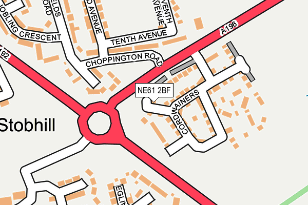 NE61 2BF map - OS OpenMap – Local (Ordnance Survey)