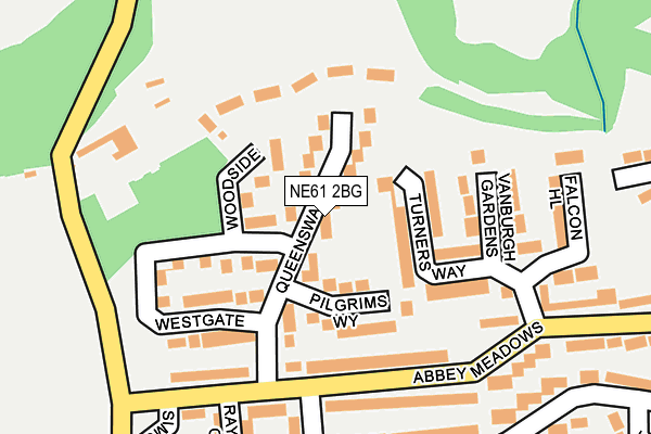 NE61 2BG map - OS OpenMap – Local (Ordnance Survey)