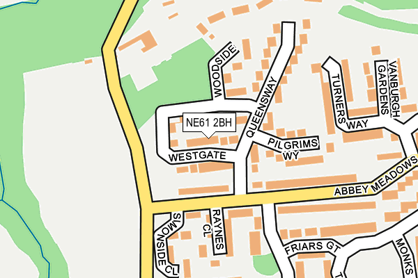 NE61 2BH map - OS OpenMap – Local (Ordnance Survey)