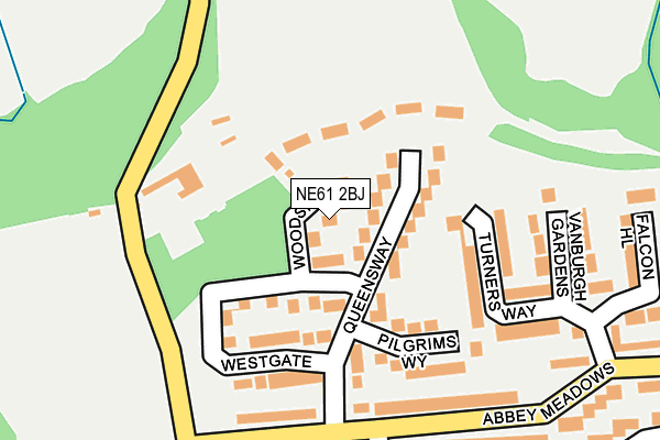 NE61 2BJ map - OS OpenMap – Local (Ordnance Survey)