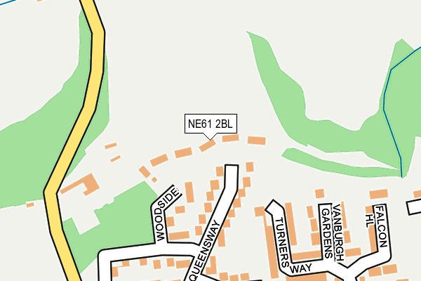 NE61 2BL map - OS OpenMap – Local (Ordnance Survey)