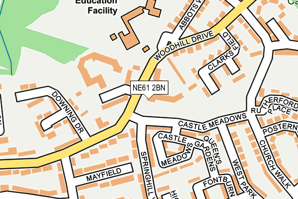 NE61 2BN map - OS OpenMap – Local (Ordnance Survey)