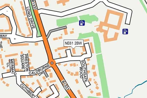 NE61 2BW map - OS OpenMap – Local (Ordnance Survey)