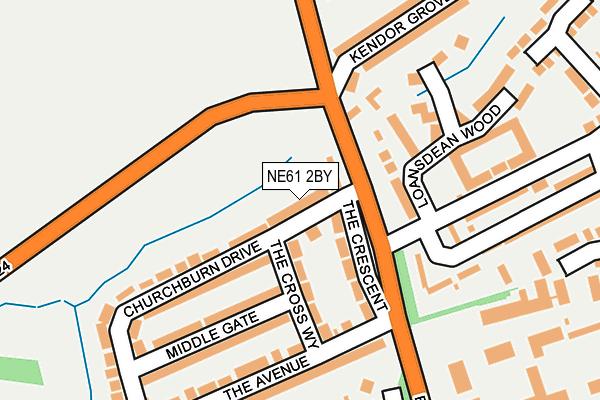 NE61 2BY map - OS OpenMap – Local (Ordnance Survey)