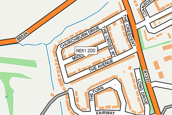 NE61 2DD map - OS OpenMap – Local (Ordnance Survey)