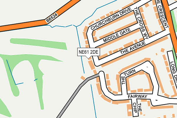 NE61 2DE map - OS OpenMap – Local (Ordnance Survey)