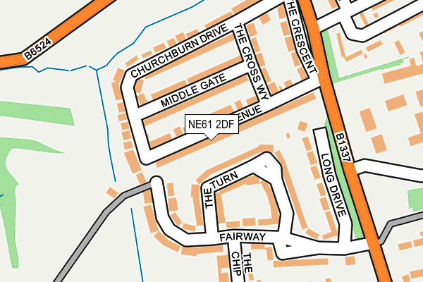 NE61 2DF map - OS OpenMap – Local (Ordnance Survey)