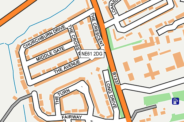 NE61 2DG map - OS OpenMap – Local (Ordnance Survey)