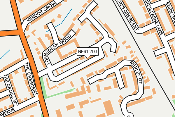 NE61 2DJ map - OS OpenMap – Local (Ordnance Survey)