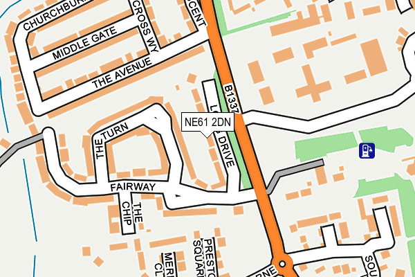 NE61 2DN map - OS OpenMap – Local (Ordnance Survey)
