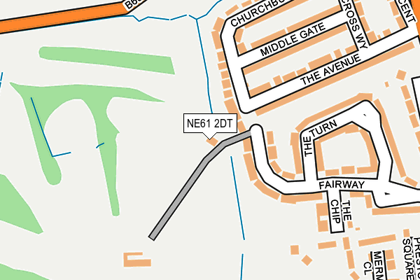 NE61 2DT map - OS OpenMap – Local (Ordnance Survey)