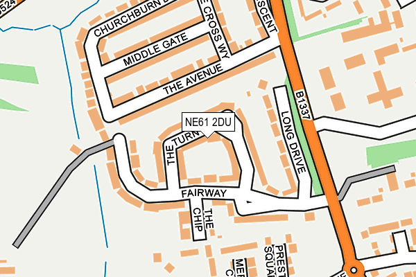 NE61 2DU map - OS OpenMap – Local (Ordnance Survey)