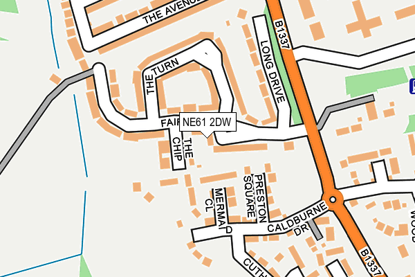NE61 2DW map - OS OpenMap – Local (Ordnance Survey)