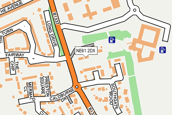 NE61 2DX map - OS OpenMap – Local (Ordnance Survey)