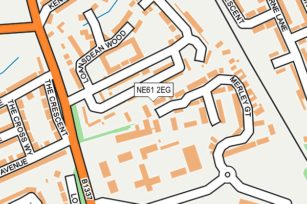 NE61 2EG map - OS OpenMap – Local (Ordnance Survey)