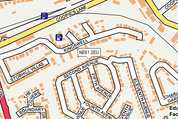 NE61 2EU map - OS OpenMap – Local (Ordnance Survey)