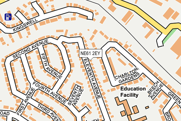 NE61 2EY map - OS OpenMap – Local (Ordnance Survey)