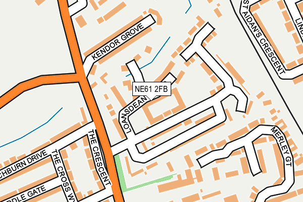 NE61 2FB map - OS OpenMap – Local (Ordnance Survey)