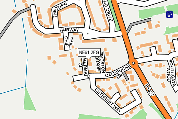 NE61 2FG map - OS OpenMap – Local (Ordnance Survey)