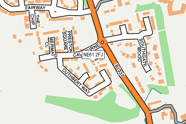 NE61 2FJ map - OS OpenMap – Local (Ordnance Survey)