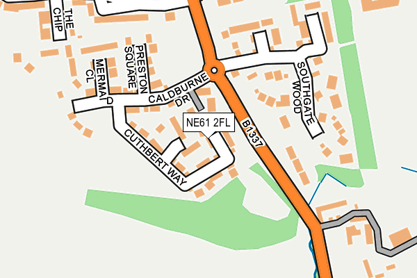 NE61 2FL map - OS OpenMap – Local (Ordnance Survey)