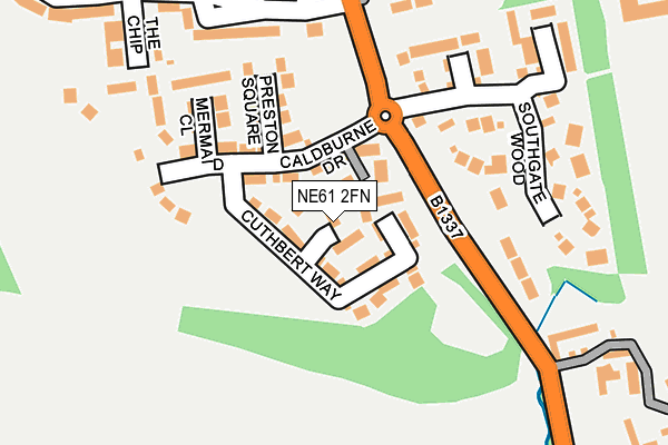 NE61 2FN map - OS OpenMap – Local (Ordnance Survey)