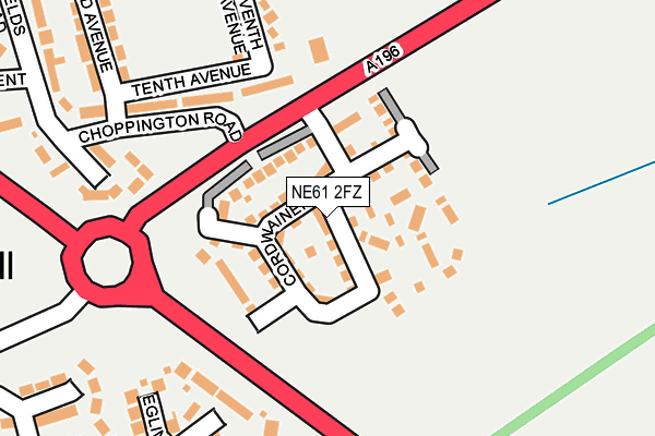 NE61 2FZ map - OS OpenMap – Local (Ordnance Survey)