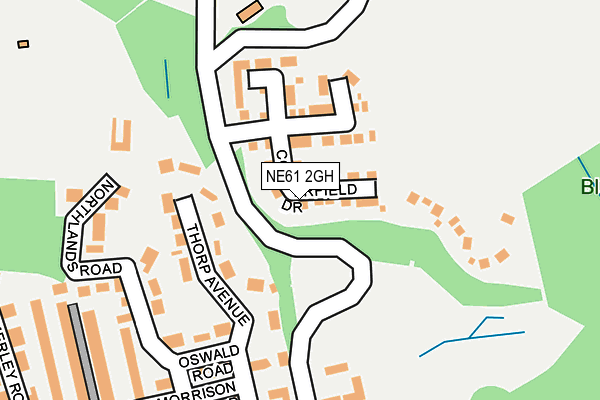 NE61 2GH map - OS OpenMap – Local (Ordnance Survey)