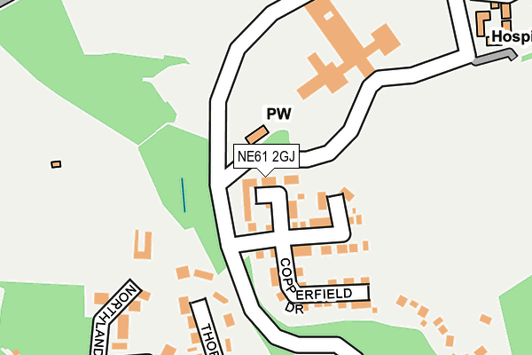 NE61 2GJ map - OS OpenMap – Local (Ordnance Survey)