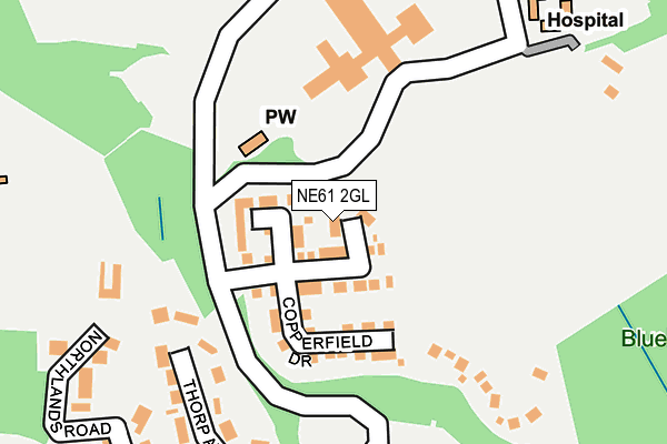 NE61 2GL map - OS OpenMap – Local (Ordnance Survey)