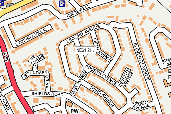 NE61 2HJ map - OS OpenMap – Local (Ordnance Survey)