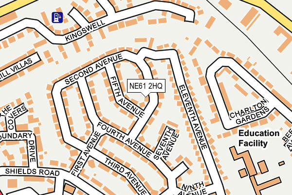 NE61 2HQ map - OS OpenMap – Local (Ordnance Survey)