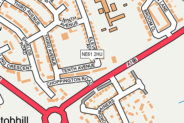 NE61 2HU map - OS OpenMap – Local (Ordnance Survey)