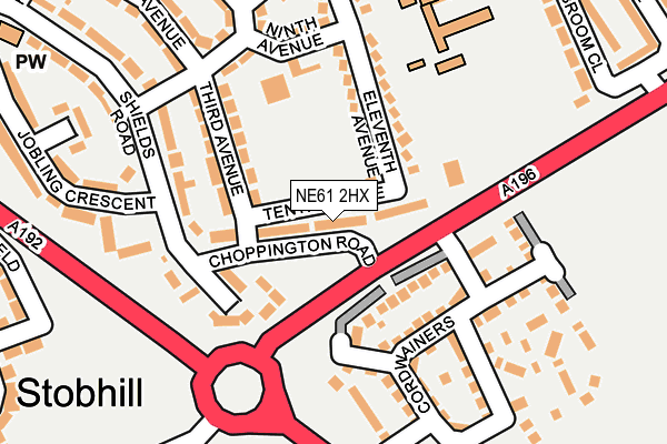 NE61 2HX map - OS OpenMap – Local (Ordnance Survey)