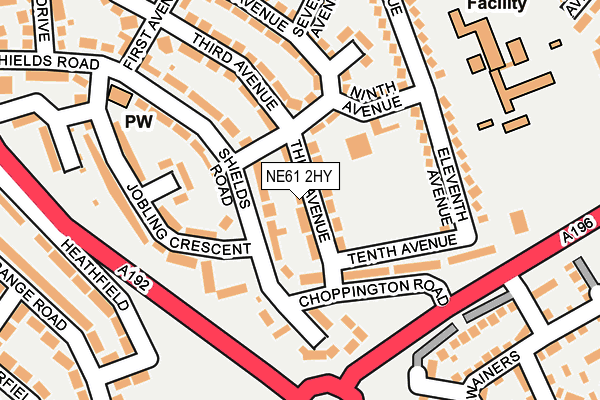 NE61 2HY map - OS OpenMap – Local (Ordnance Survey)