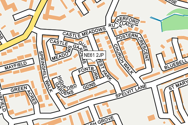 NE61 2JP map - OS OpenMap – Local (Ordnance Survey)