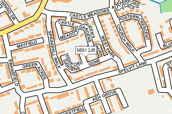 NE61 2JR map - OS OpenMap – Local (Ordnance Survey)