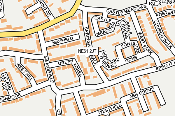 NE61 2JT map - OS OpenMap – Local (Ordnance Survey)