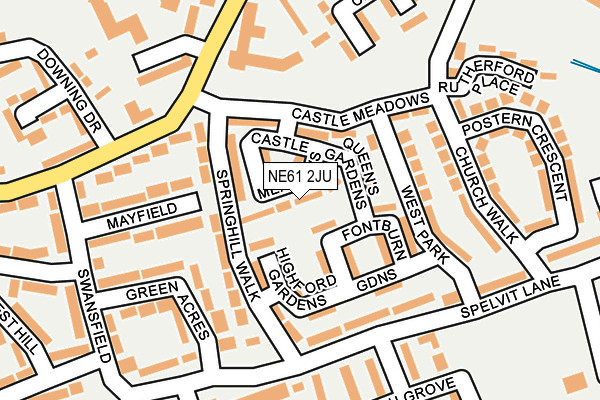 NE61 2JU map - OS OpenMap – Local (Ordnance Survey)