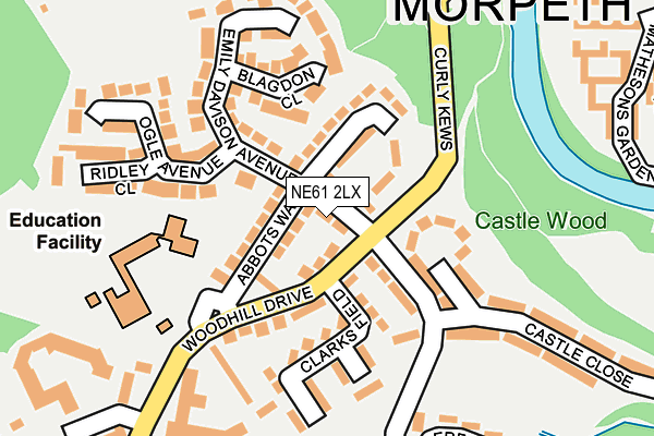NE61 2LX map - OS OpenMap – Local (Ordnance Survey)