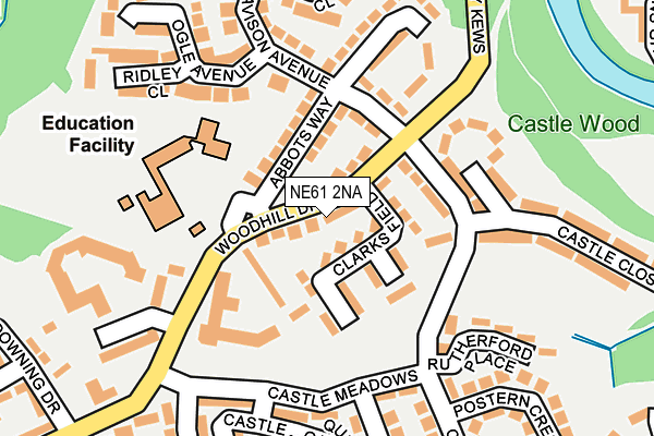 NE61 2NA map - OS OpenMap – Local (Ordnance Survey)
