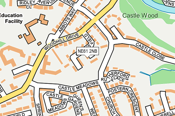 NE61 2NB map - OS OpenMap – Local (Ordnance Survey)